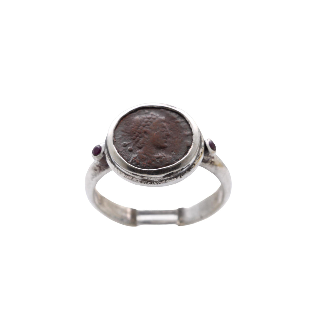 Constantine I (The Great), Silver Ring, Roman Bronze Coin, 8142