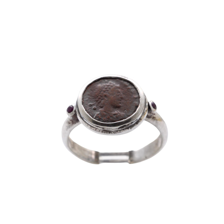 Constantine I (The Great), Silver Ring, Roman Bronze Coin, 8142