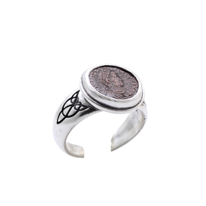 Constantine I (The Great), Silver Ring, Roman Bronze Coin, 8144
