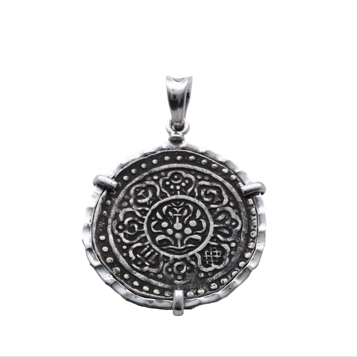 Sterling Silver Pendant, Tibetan Tangka 8149