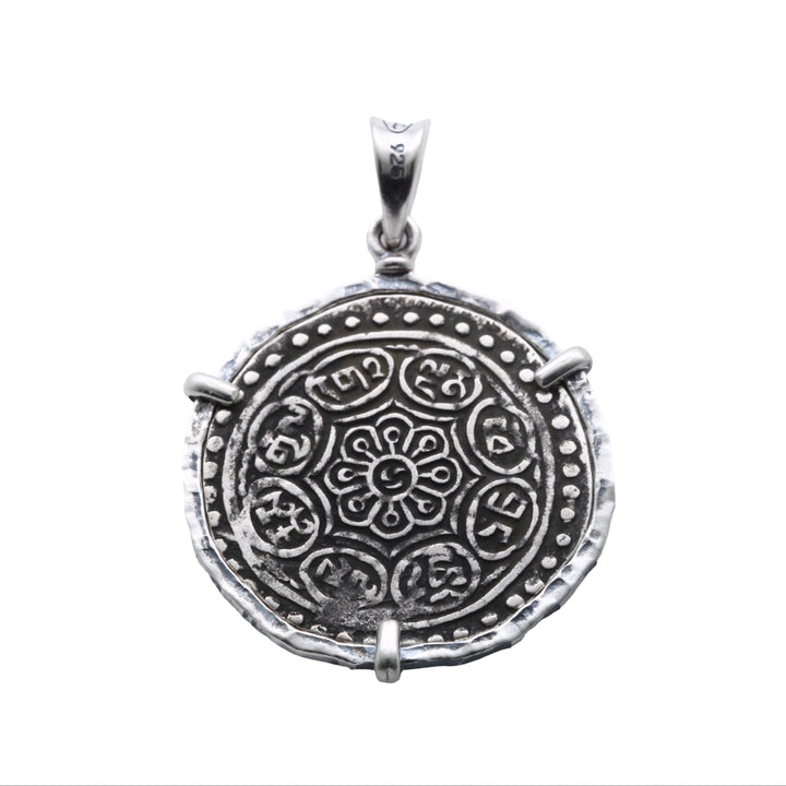 Sterling Silver Pendant, Tibetan Tangka 8149