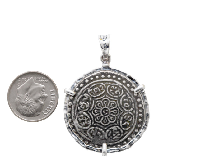 Sterling Silver Pendant, Tibetan Tangka 8149