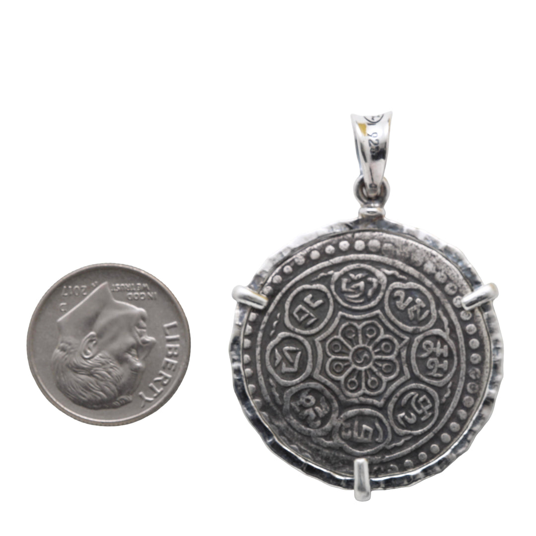 Sterling Silver Pendant, Tibetan Tangka 8150