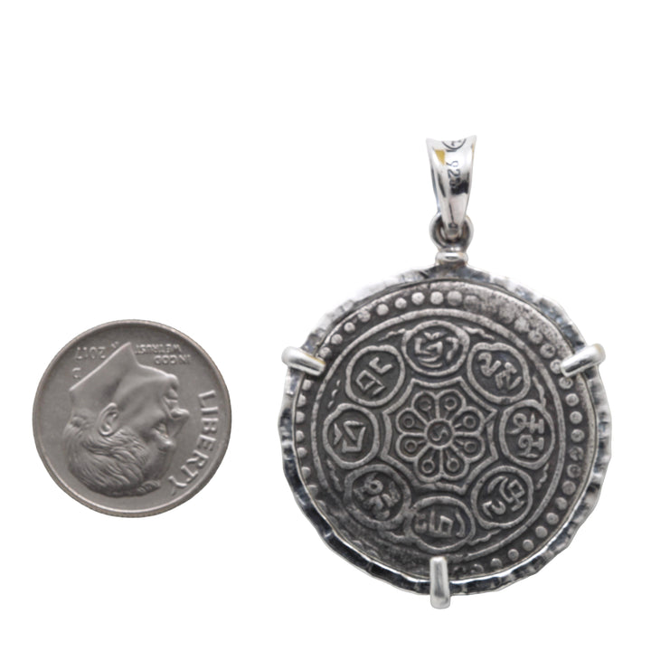 Sterling Silver Pendant, Tibetan Tangka 8150