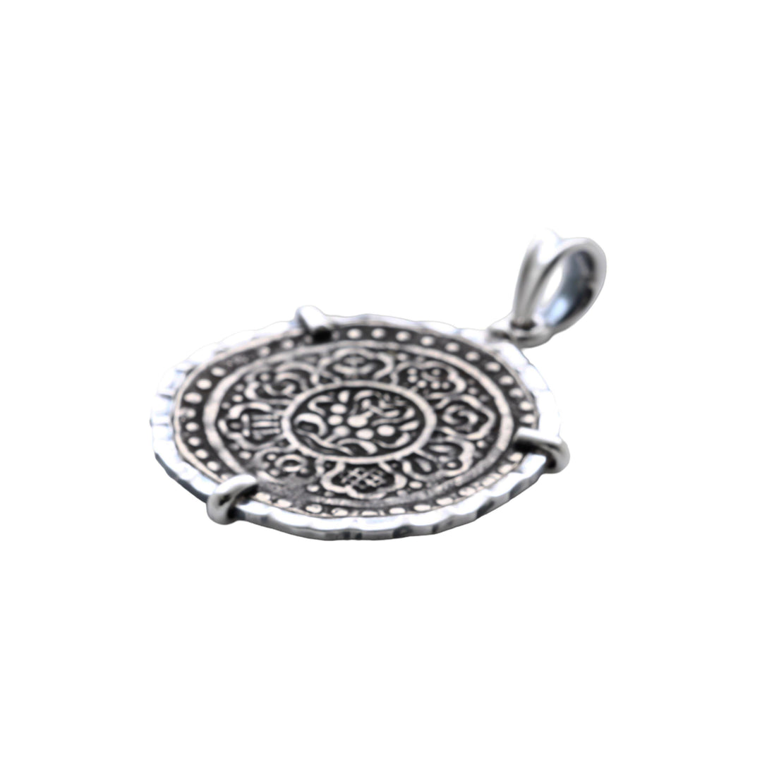 Sterling Silver Pendant, Tibetan Tangka 8150