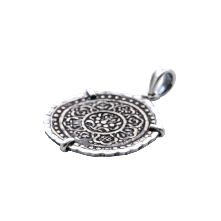 Sterling Silver Pendant, Tibetan Tangka 8150