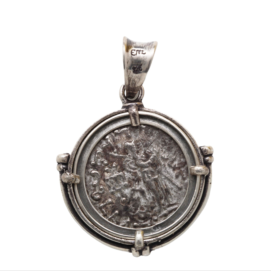 Indo-Scythian Tetradrachm, Sterling Silver Pendant, 8152