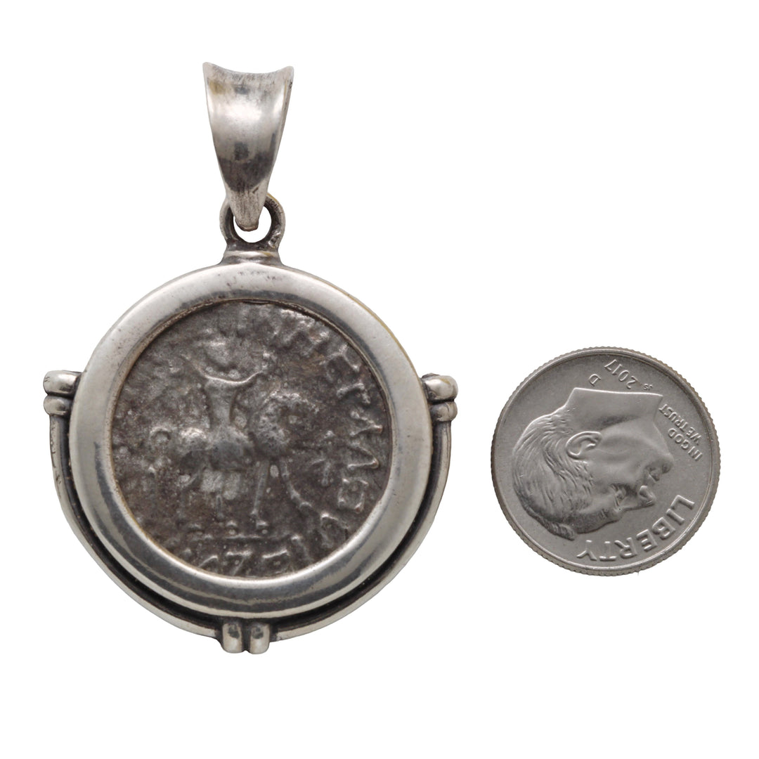 Indo-Scythian Tetradrachm, Sterling Silver Pendant, 8152