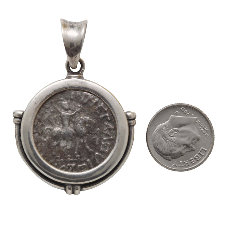 Indo-Scythian Tetradrachm, Sterling Silver Pendant, 8152