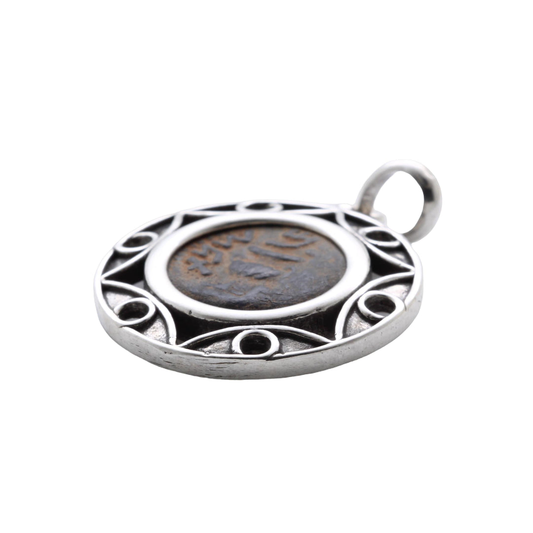 Sterling Silver Pendant, Jewish First Revolt, Ancient Prutah Coin, 8153