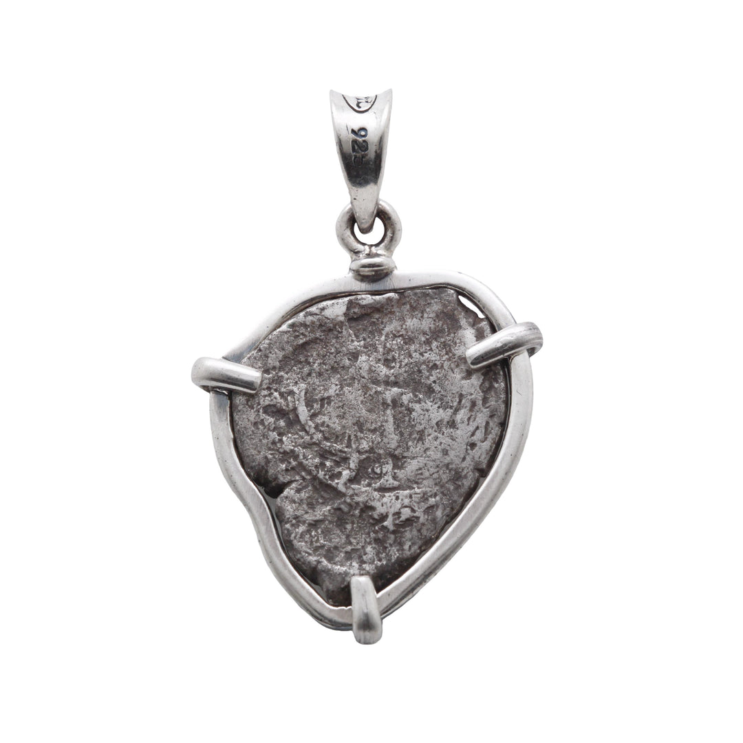 1 Real Spanish Shipwreck, 16-17 Century, Sterling Silver Pendant, 8156