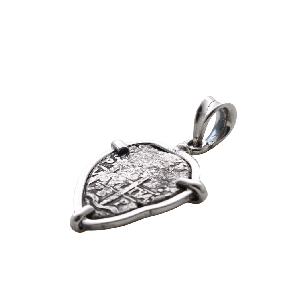 1 Real Spanish Shipwreck, 16-17 Century, Sterling Silver Pendant, 8156
