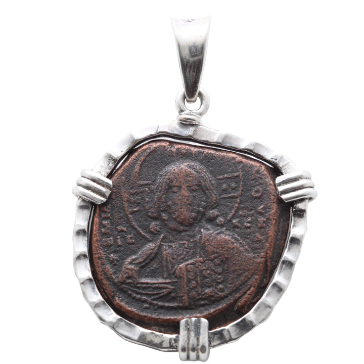 Anonymous Folles Byzantine Coin, Sterling Silver Pendant, 8158