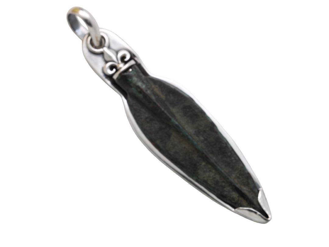 Sterling Silver Pendant, Bronze Arrowhead, Luristan, 8163