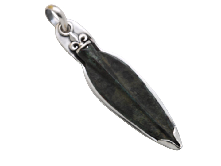 Sterling Silver Pendant, Bronze Arrowhead, Luristan, 8163