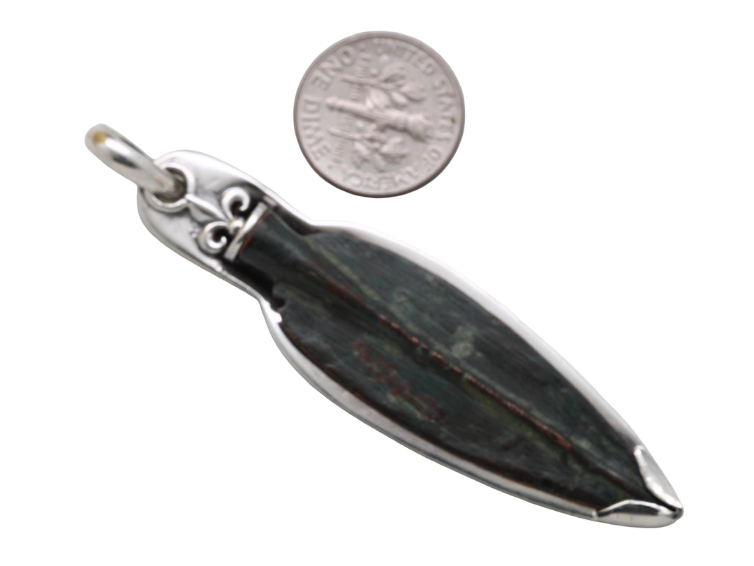 Sterling Silver Pendant, Bronze Arrowhead, Luristan, 8163