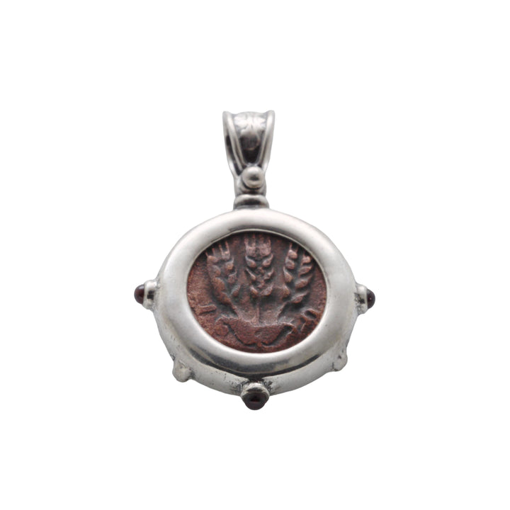 Agrippa Prutah, Sterling Silver Pendant, Garnets, 8172