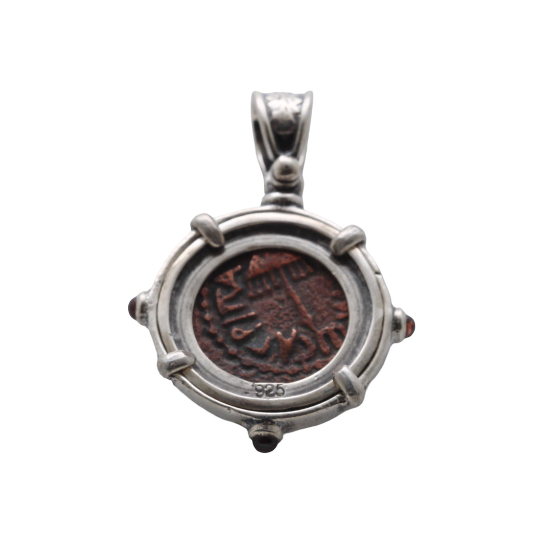 Agrippa Prutah, Sterling Silver Pendant, Garnets, 8172