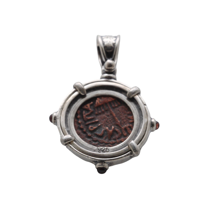 Agrippa Prutah, Sterling Silver Pendant, Garnets, 8172