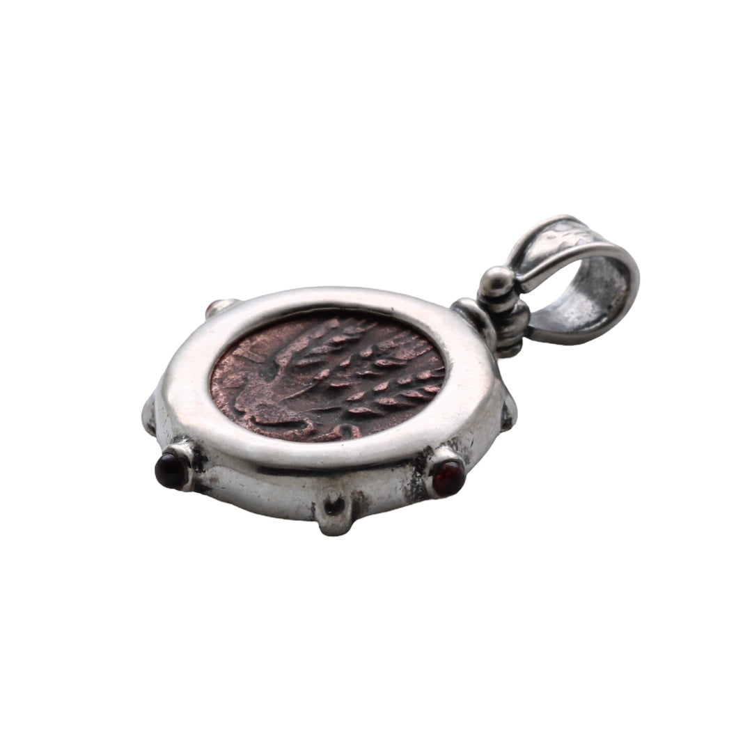 Agrippa Prutah, Sterling Silver Pendant, Garnets, 8172