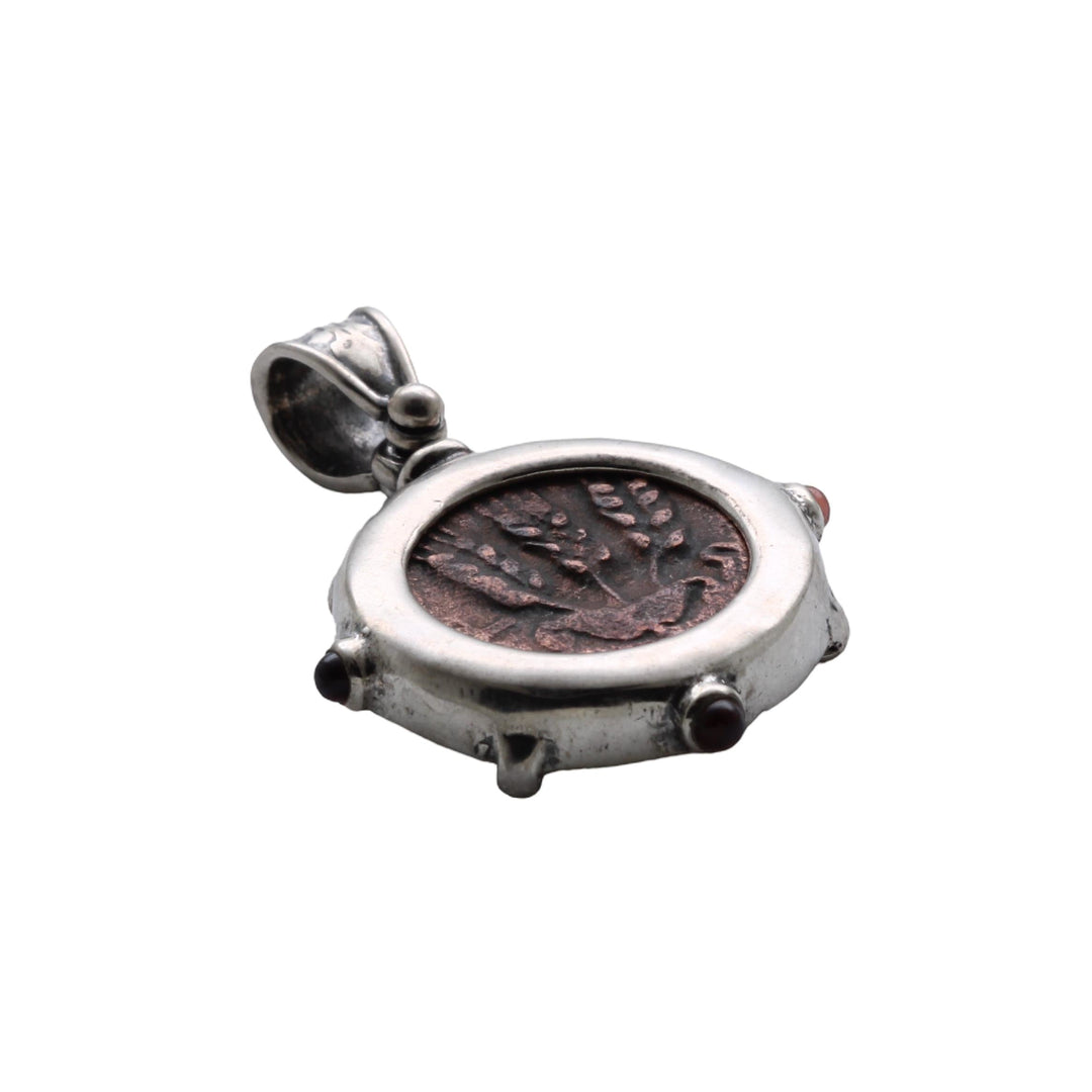 Agrippa Prutah, Sterling Silver Pendant, Garnets, 8172