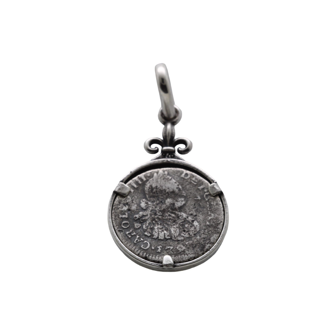 Spanish Colonial 1/2 Real, Sterling Silver Pendant, 8174