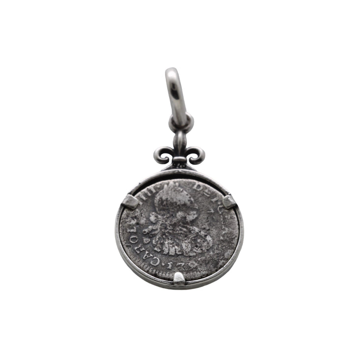 Spanish Colonial 1/2 Real, Sterling Silver Pendant, 8174