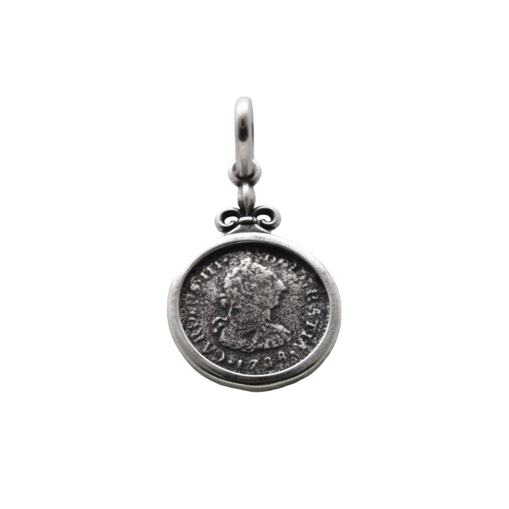 Spanish Colonial 1/2 Real, Sterling Silver Pendant, 8175