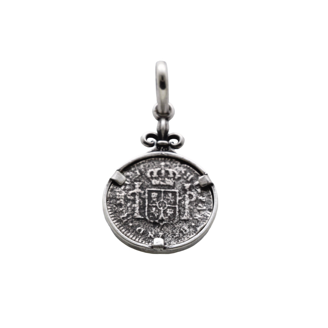 Spanish Colonial 1/2 Real, Sterling Silver Pendant, 8175