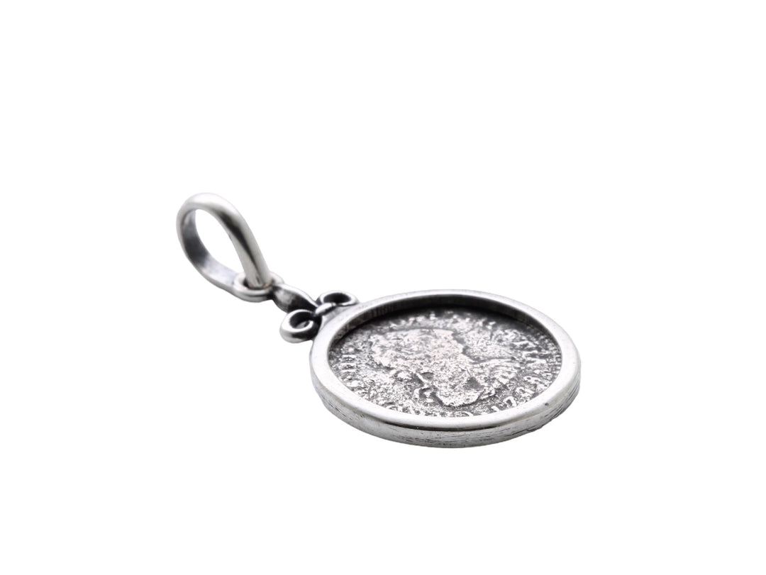 Spanish Colonial 1/2 Real, Sterling Silver Pendant, 8175
