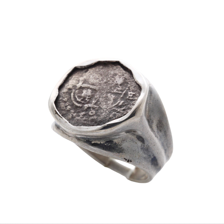 Spanish Colonial 1 Real, Sterling Silver Ring, 8179