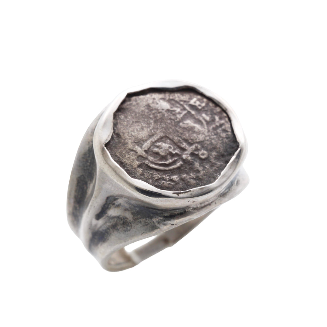 Spanish Colonial 1 Real, Sterling Silver Ring, 8179