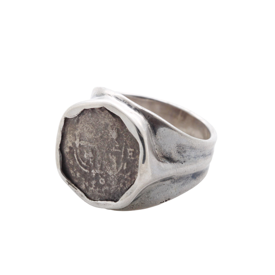 Spanish Colonial 1 Real, Sterling Silver Ring, 8179