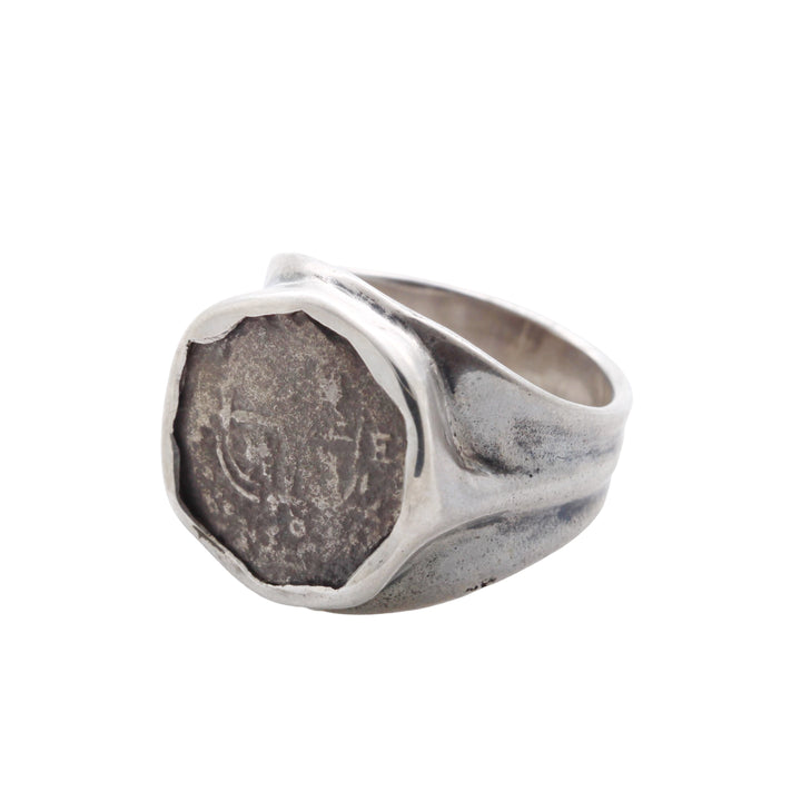 Spanish Colonial 1 Real, Sterling Silver Ring, 8179