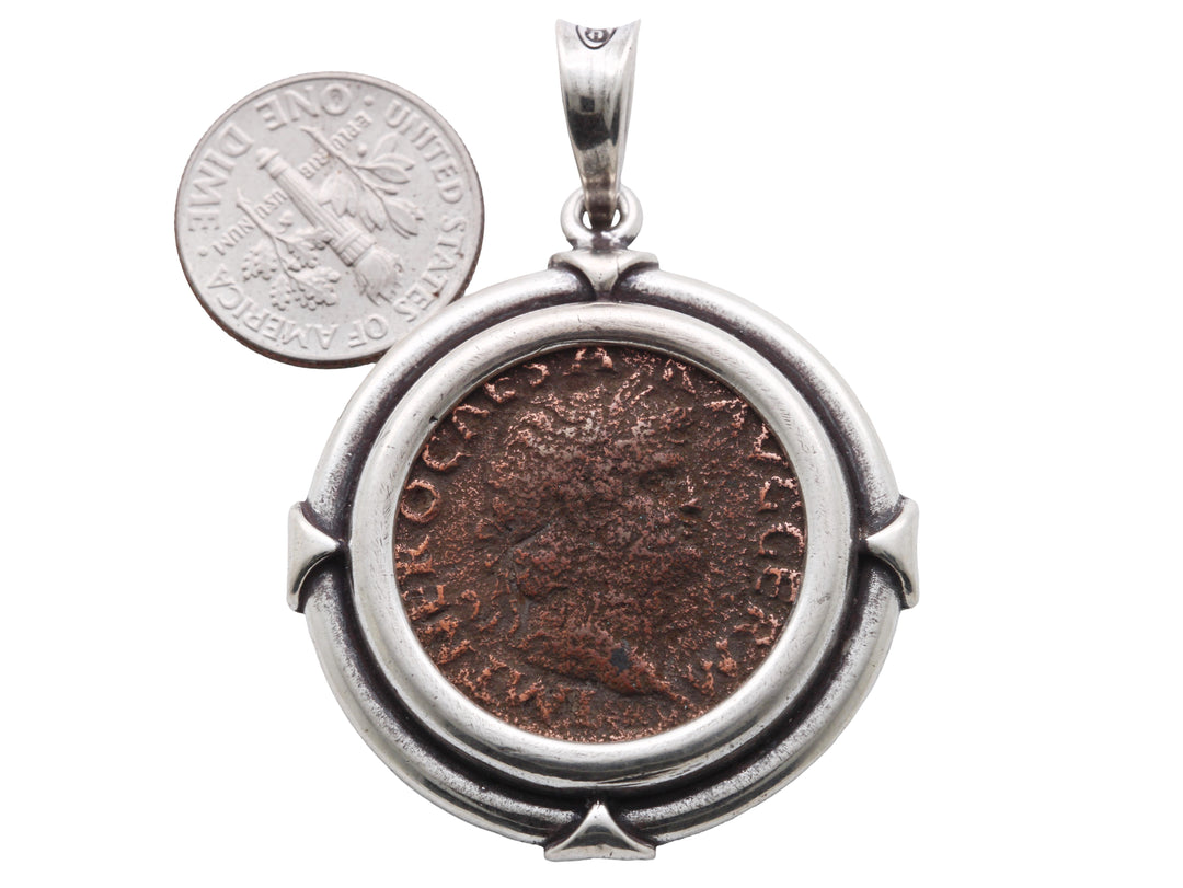 Nero Sestertius, Sterling Silver Pendant, 8182