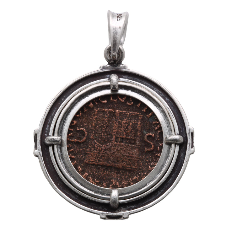 Nero Sestertius, Sterling Silver Pendant, 8182