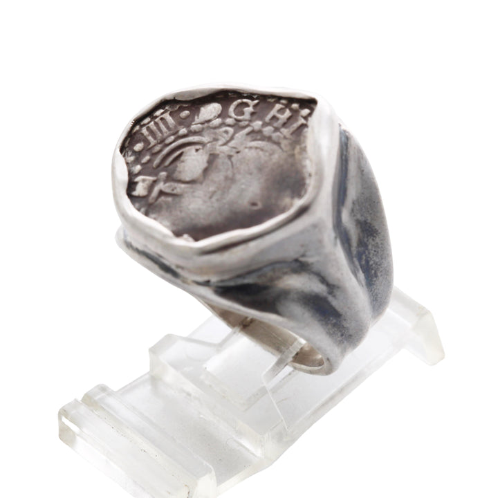 Spanish Colonial 1 Real, Sterling Silver Ring, 8185