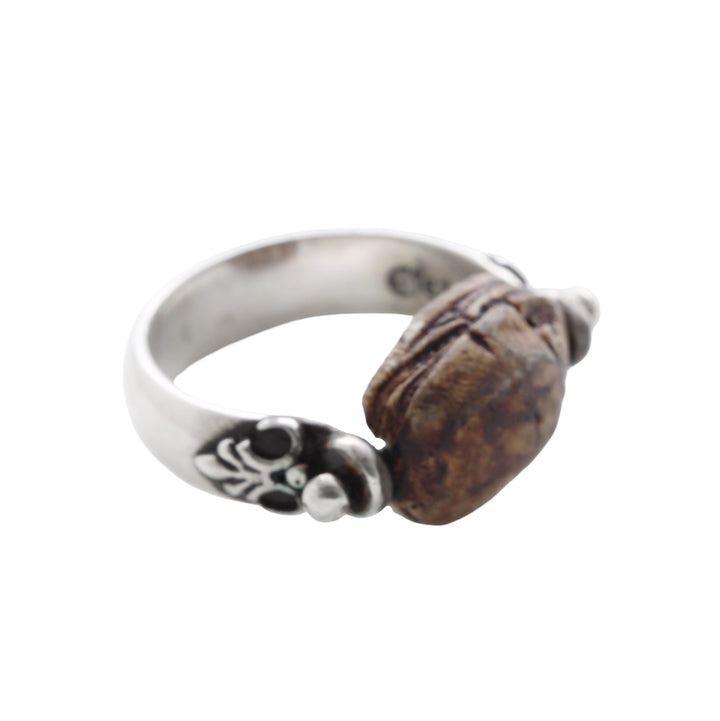 Silver Ring, Ancient Egyptian Scarab,  8191