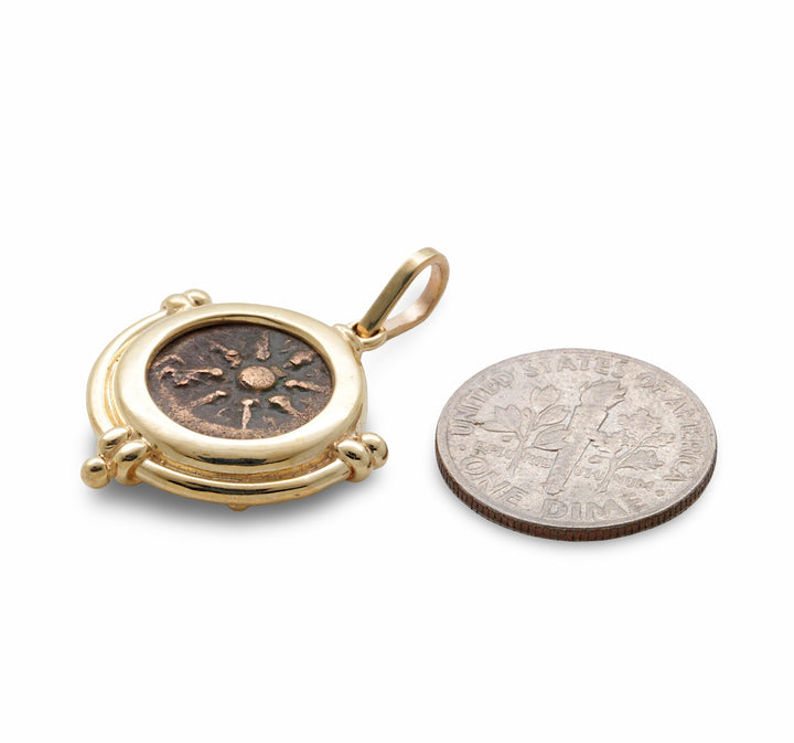 14K Gold Pendant, Widow's Mite Pendant, ID14765