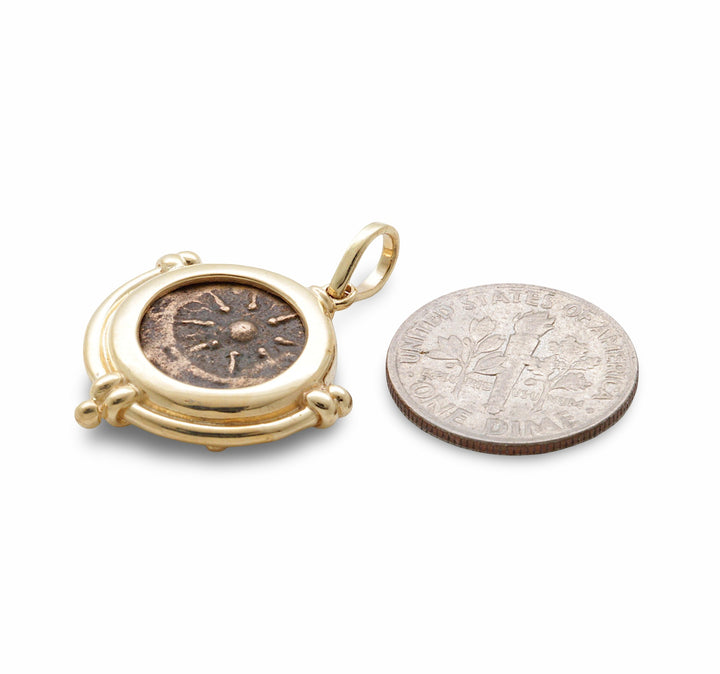 14K Gold Pendant, Widow's Mite Pendant, ID14766