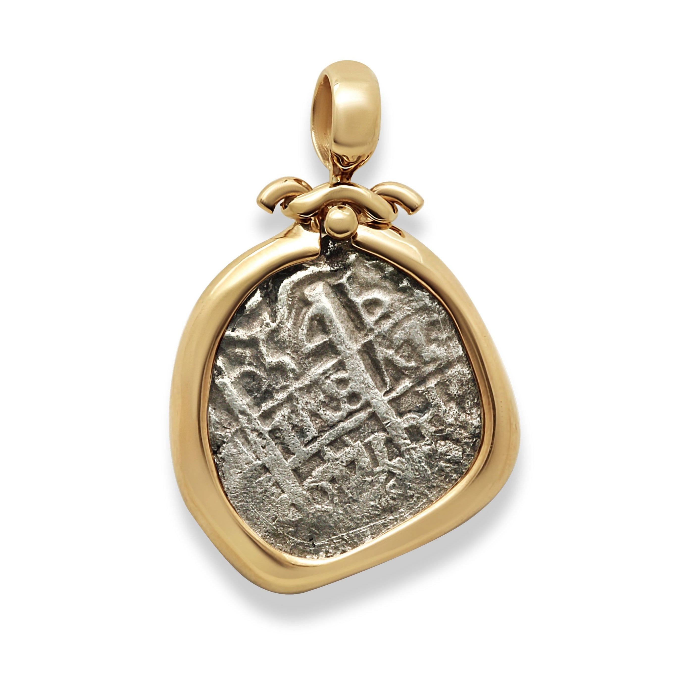 4 Reales Spanish Cob Coin, 18K Gold Pendant, ID15223 – Erez