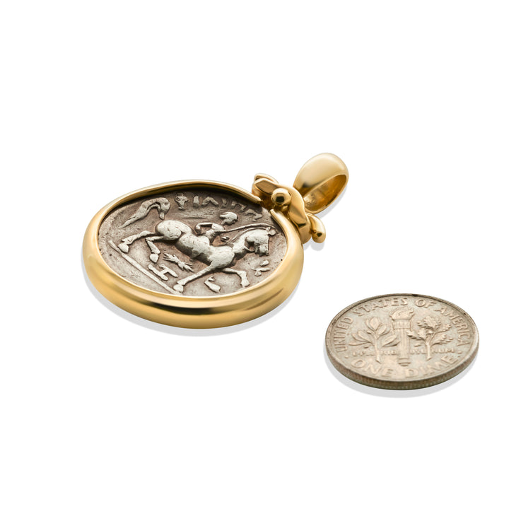 Philip II, 18K Gold Pendant, Ancient Greek Tetradrachm Coin, ID15297