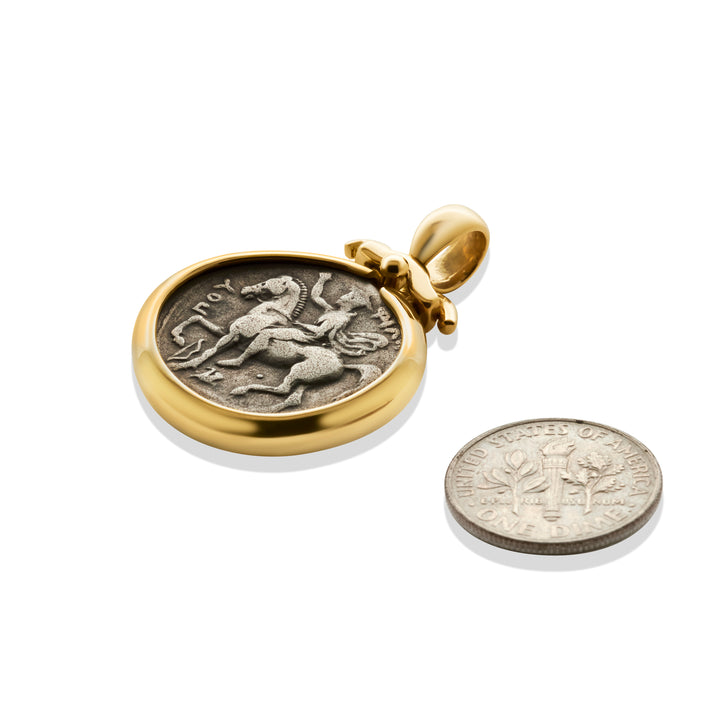 Philip II, 18K Gold Pendant, Ancient Greek Tetradrachm Coin, ID15308