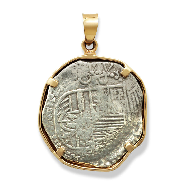 Atocha Shipwreck 8 Reales Coin, 14K Gold Pendant, ID15333