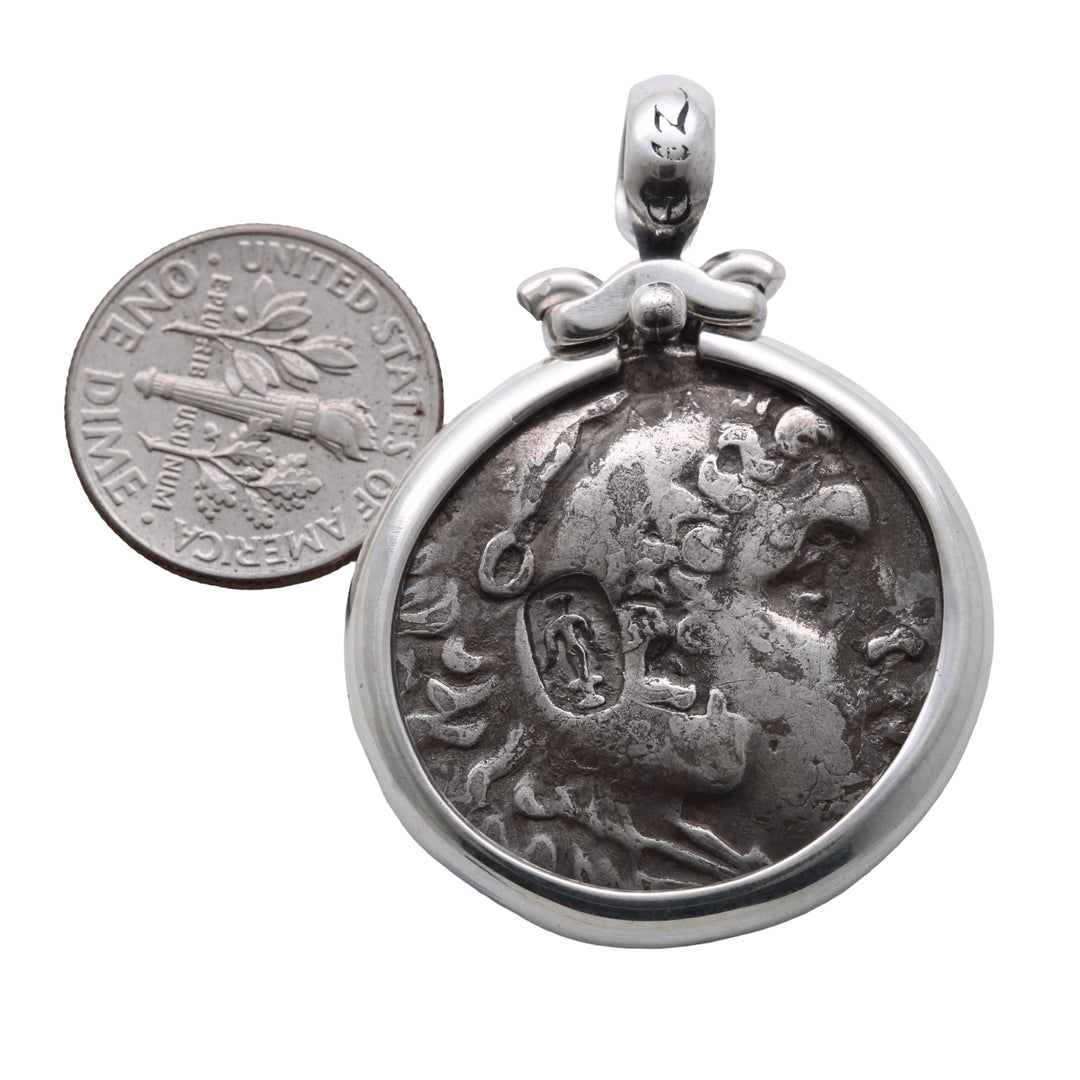 Alexander the Great. Greek Tetra drachma, Sterling Silver Pendant, ID15389