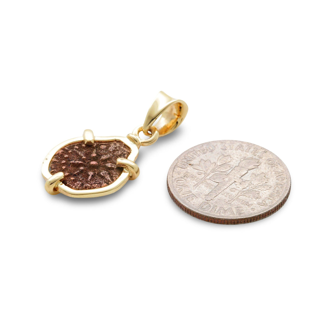 14K Gold Pendant, Widow's Mite Pendant, ID16131