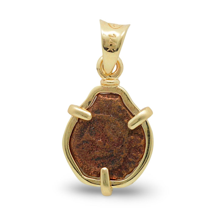 14K Gold Pendant, Widow's Mite Pendant, ID16131