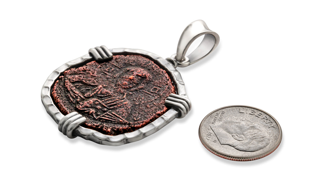 Anonymous Folles Bronze Coin, Sterling Silver Pendant, Class A, ID16142