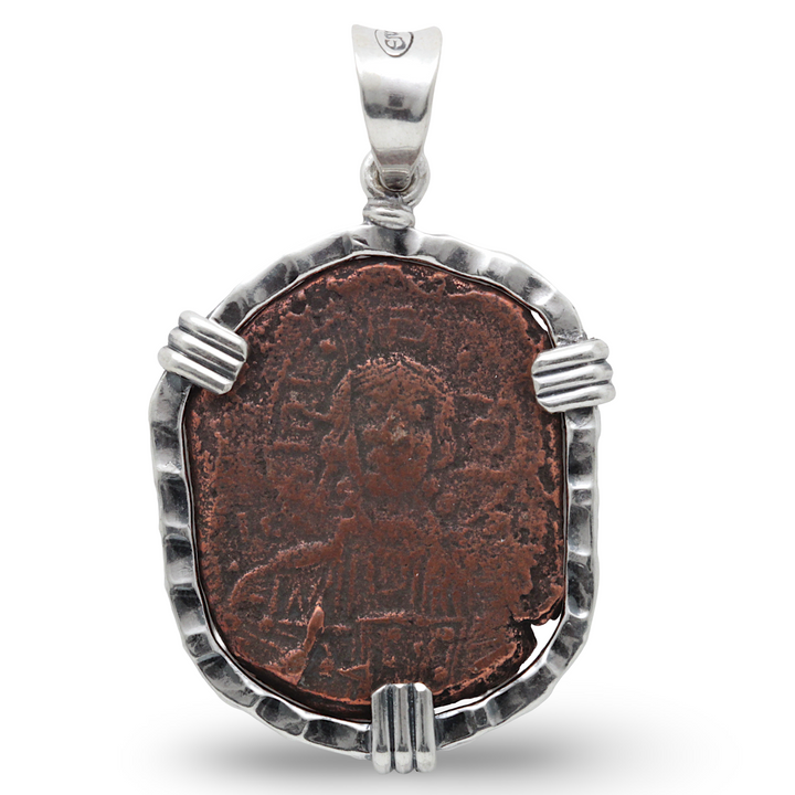 Anonymous Folles Bronze Coin, Sterling Silver Pendant, Class B, ID16143