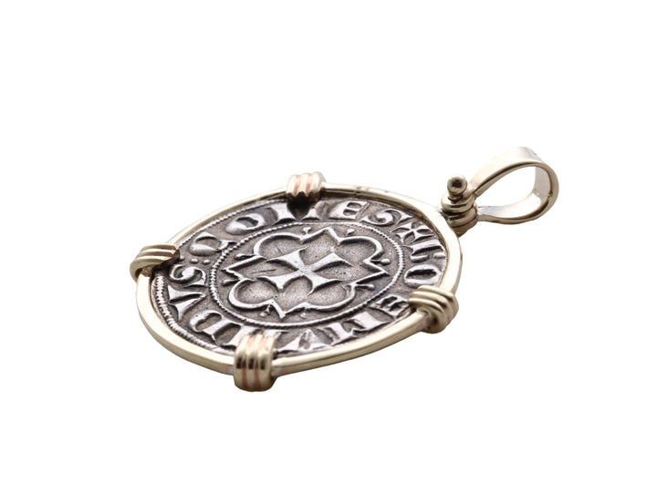 14K Gold Pendant, Bohemond VI Coin, ID16167
